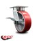 Service Caster 6 Inch Kingpinless Red Poly on Steel Wheel Swivel Caster with Brake SCC SCC-KP30S620-PUR-RS-SLB - alternate 6